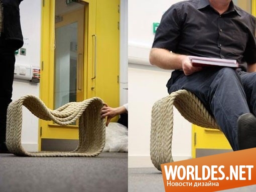 дизайн мебели, дизайн стула, стул, современный стул, оригинальный стул, необычный стул, стул с веревки